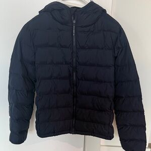 Boys Uniqlo Navy Hooded Puffer Jacket